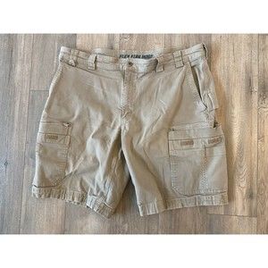 Duluth Trading Flex Fire Hose Mens 42 Beige Outdoor Workwear Casual Cargo Shorts